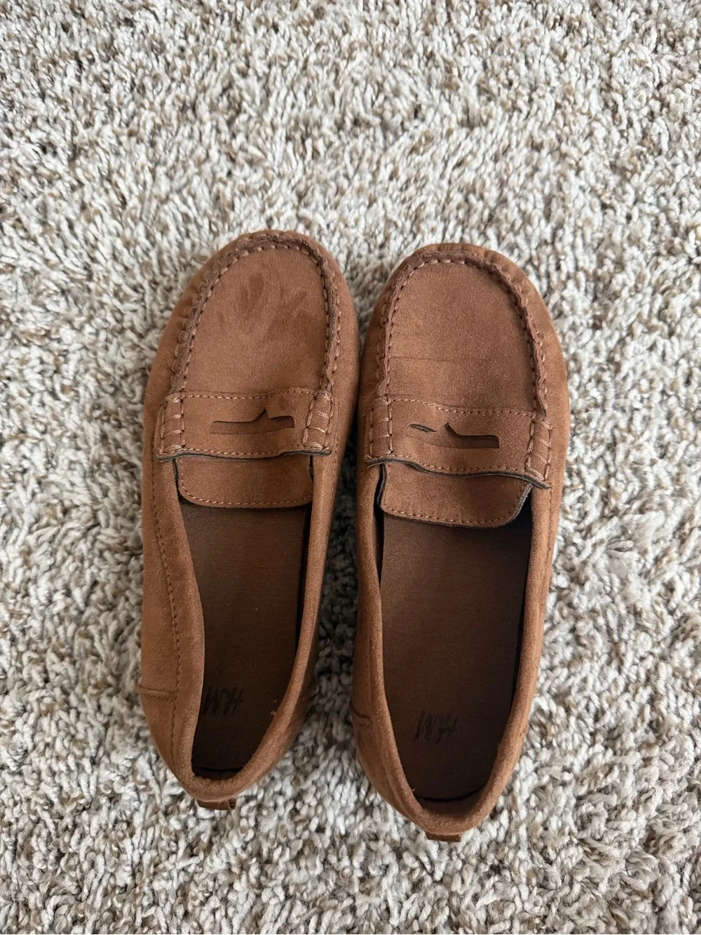 Kids Brown Suede Penny Loafers